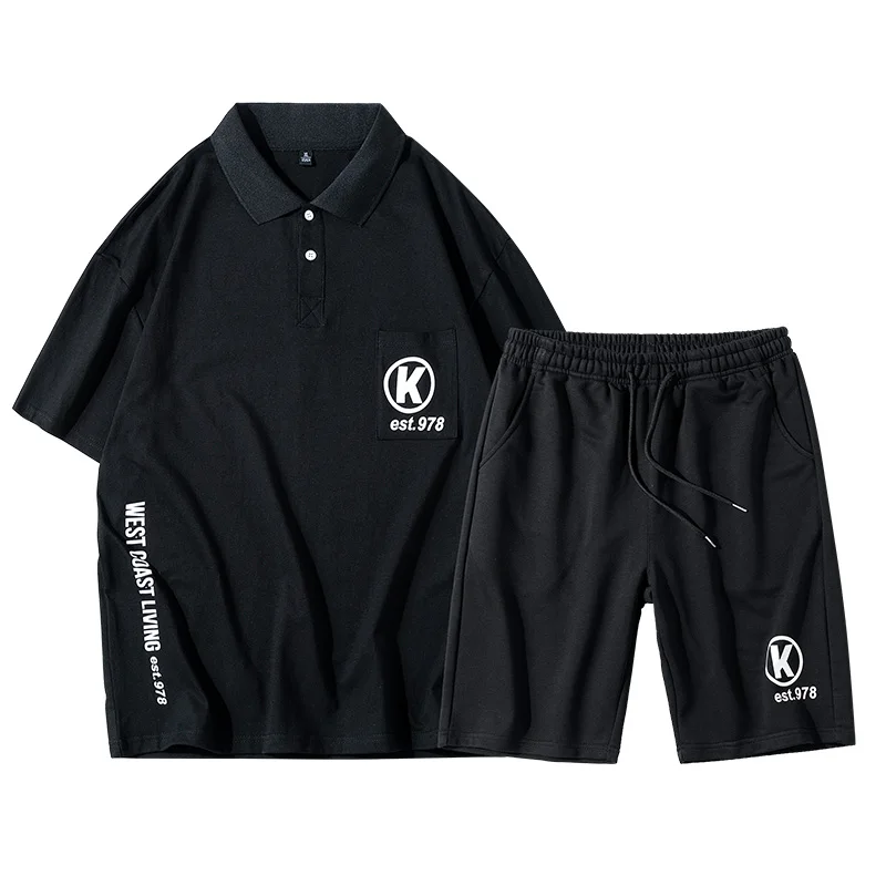 Мужская рубашка-поло с коротким рукавом и отложным воротником | одежда