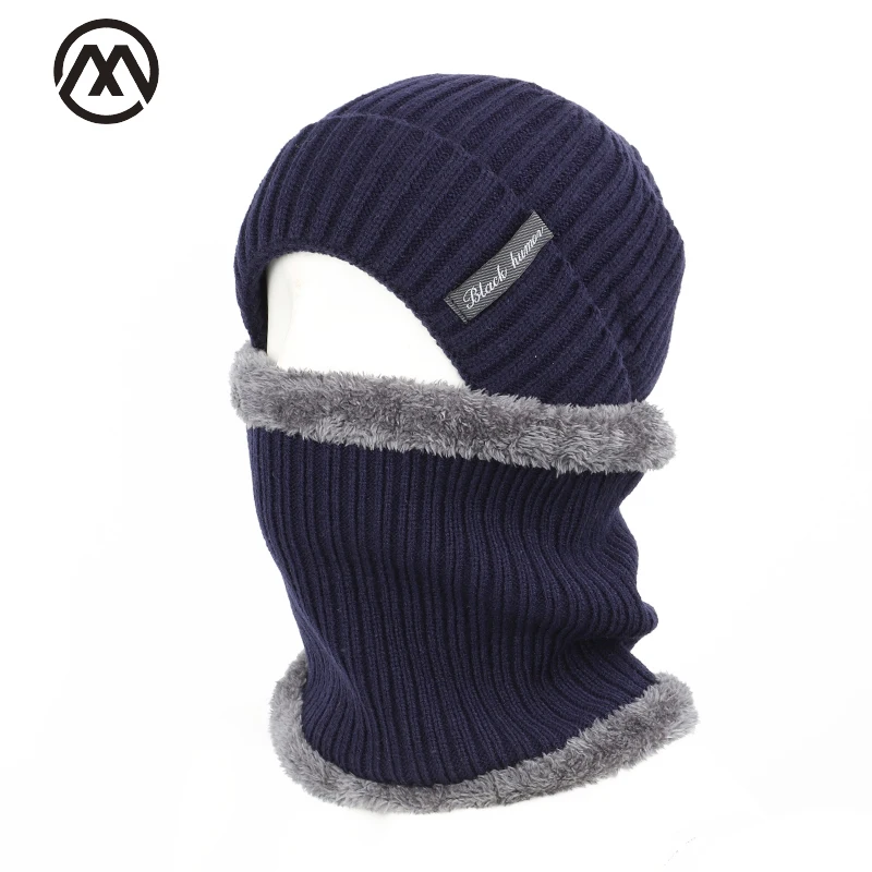 Мужская зимняя шапка и шарф в полоску 2019 2 комплекта для мужчин женщин зимний