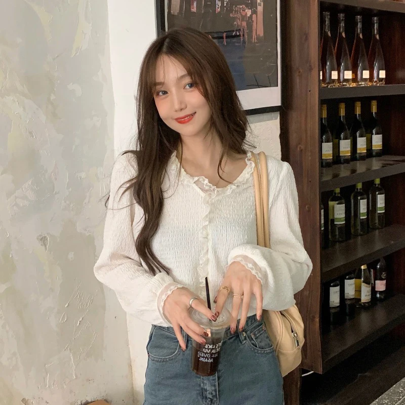 Белая шифоновая рубашка для женщин новинка 2021 французская маленькая на раннюю