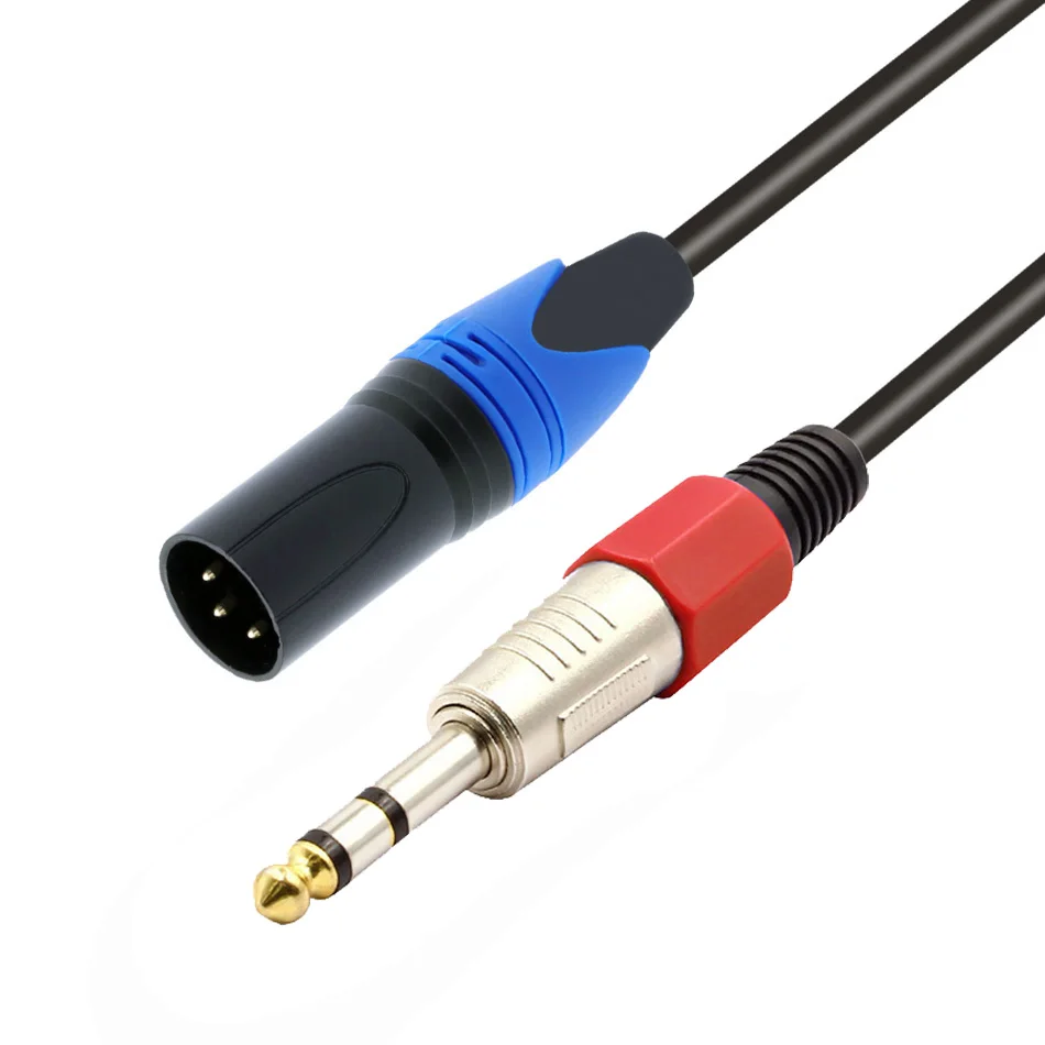 Red-Blue 6,35 мм 1/4 дюйма TRS Мужской к XLR Мужской аудио стерео микрофонный кабель 6,5 мм стерео 1/4 дюймов штекер к XLR Мужской сбалансированный динамик микрофонный кабель - Цвет: Red-Blue