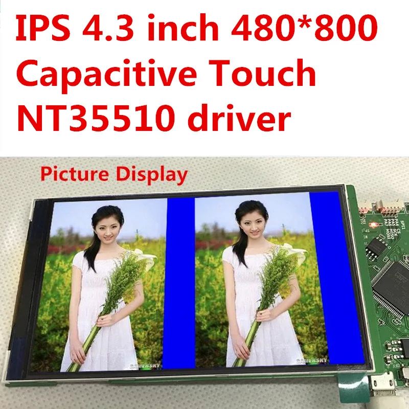 STM32 ips 4,3 дюймов 16,7 М SPI+ RGB HD TFT lcd емкостный сенсорный экран с адаптером NT35510 IC 480*800 параллельный интерфейс
