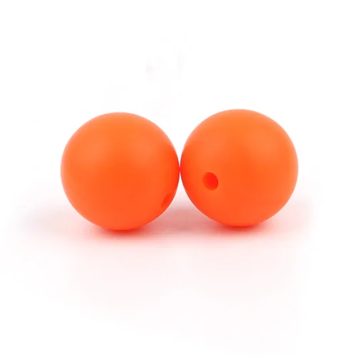 Orange TYRY. HU, 100 шт, силиконовые бусины, Круглые, 15 мм, для новорожденных, прорезыватели для зубов, аксессуары, соски, клипсы, прорезыватели, ожерелье, бусины из пищевого силикона - Цвет: Orange