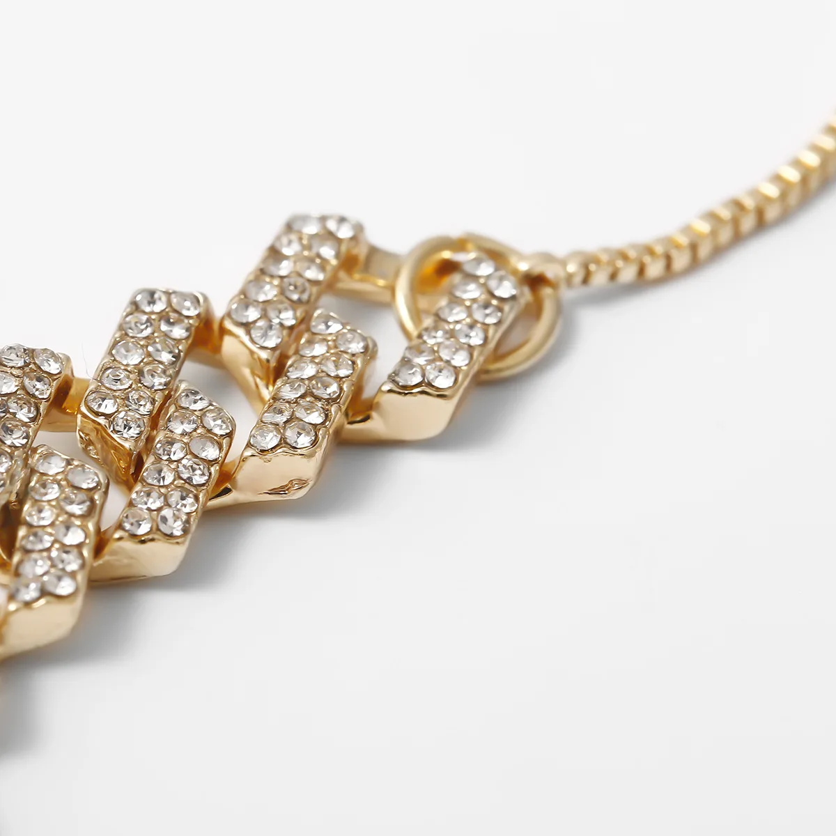 Роскошные сверкающие стразы льдом цепи ожерелье для женщин в стиле хип хоп Цвет