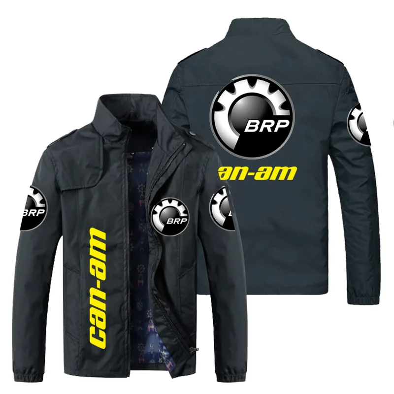 

Новая мужская куртка BRP can-am, кардиган на молнии с принтом логотипа, куртки, модная облегающая Повседневная бейсбольная форма, байкерская кур...