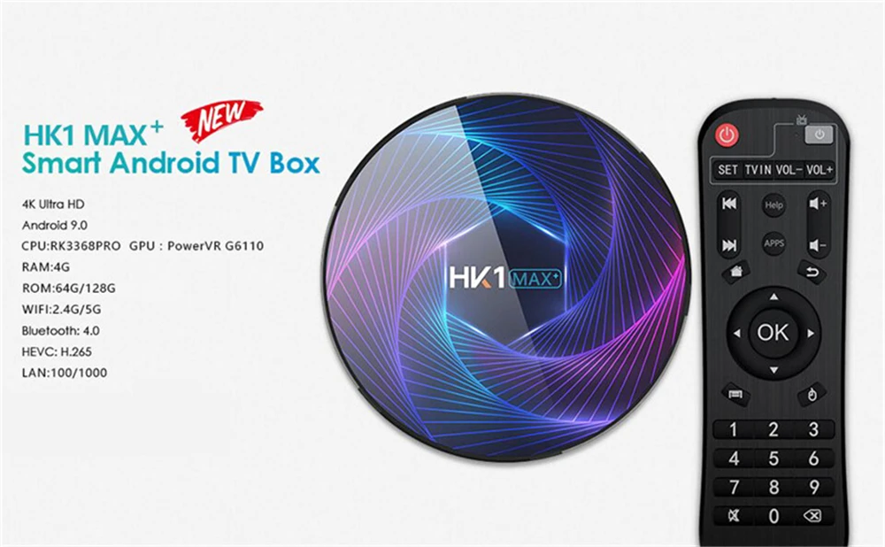 MAAT Android 9,0 Smart tv Box 4 Гб DDR3 Ram 128 Гб 64 Гб HK1 Max Plus Восьмиядерный RK3368PRO 5G Wifi BT H.265 4K медиаплеер HK1MAX