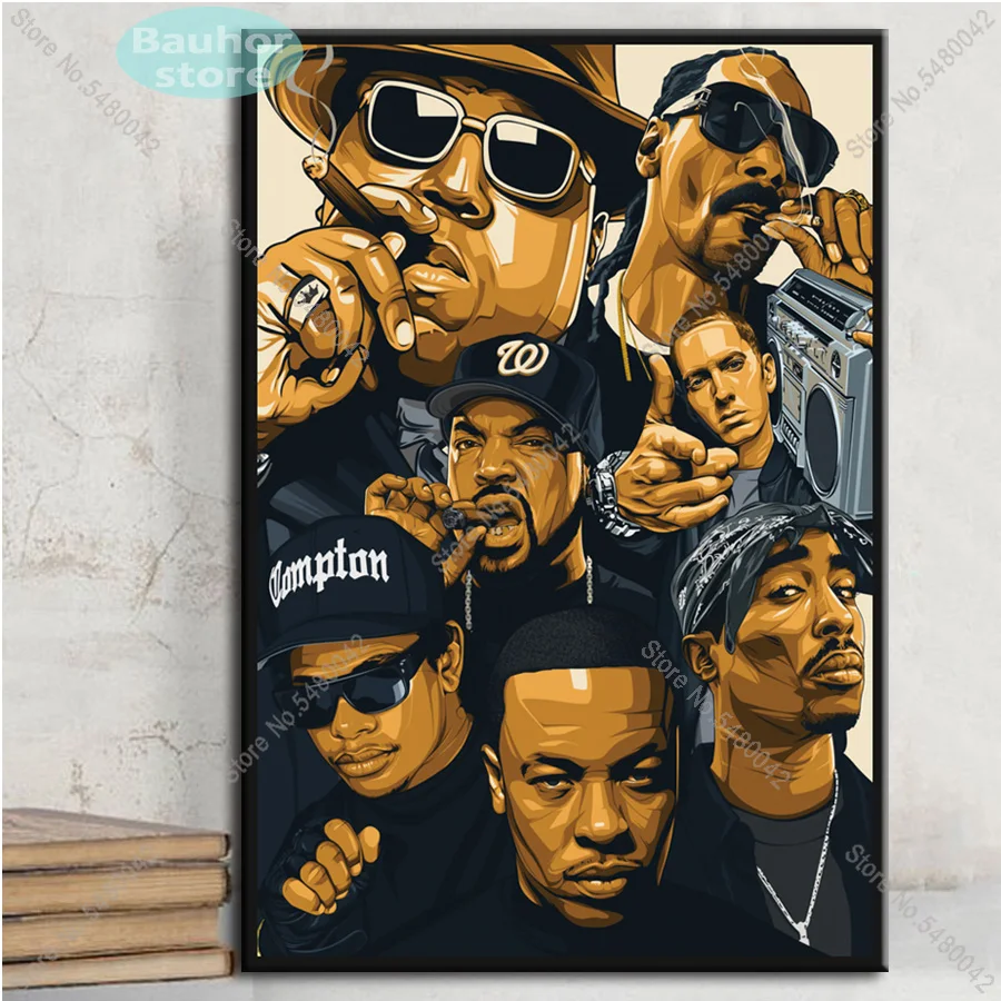 Плакаты принты Бигги известный 2Pac Jay Z N.W.A Легенда звезда коллаж Холст Картина