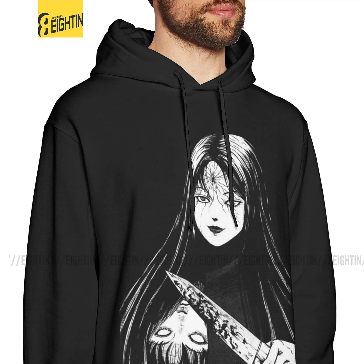 

Junji Ito Men's Hooded Sweatshirt Purified Cotton Funny Hoodies New Arrival Hoodie Shirt