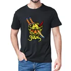 Футболка унисекс из 100% хлопка с изображением самурайского меча, который убивает злых демонов, дьявола, летняя мужская футболка в японском уличном стиле, женская мягкая классическая футболка