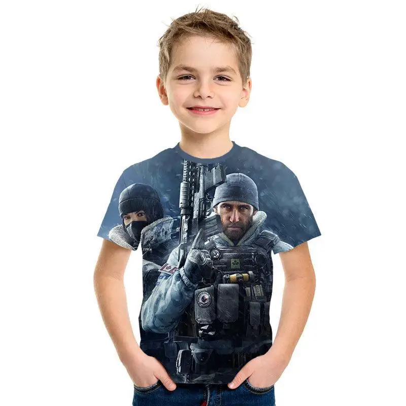 Серия видеоигр Детская футболка с 3D принтом детская короткими рукавами игры топы