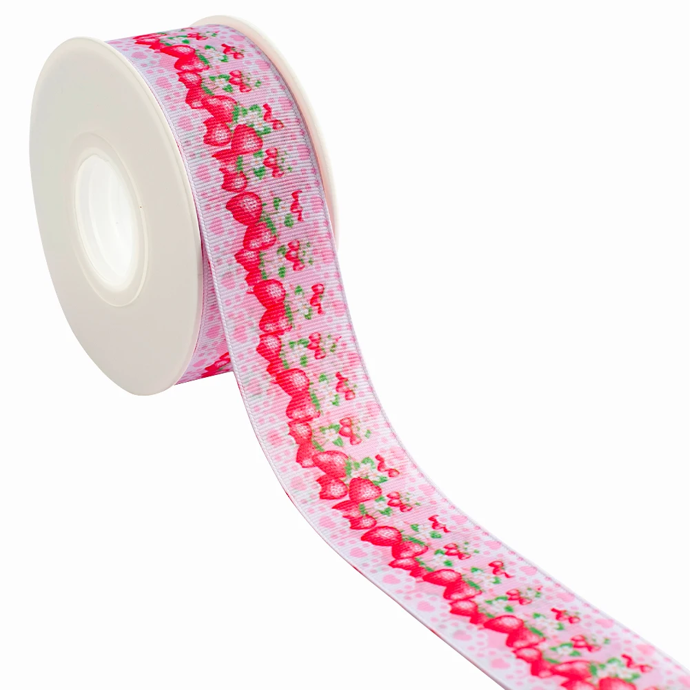 Тесьма с принтом вишни корсажная лента клубничным цветком 5 ярдов для рукоделия