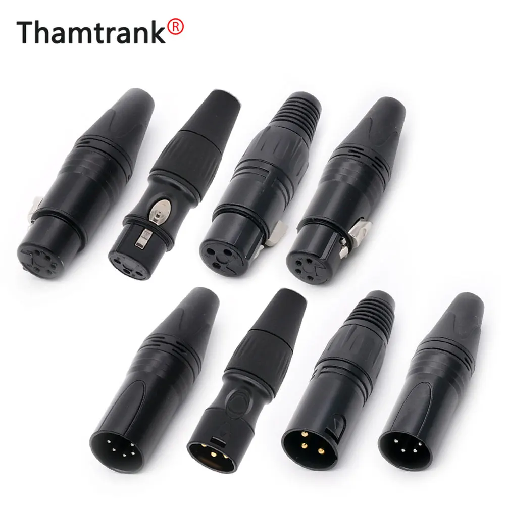 

4pc XLR 3-Pin 4-Pin 5-Pin Male Plugs & Female Jacks Connector Microphone Audio Cable Plug Electronic Connectors