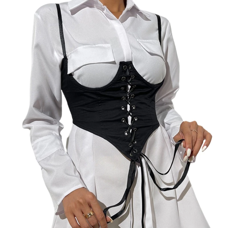

Women Push Up Bustiers Corsets Sexy Boned Bustier Crop Top Off Shoulder Clubwear Waist Cincher Belt Shoulder Girdle 50LD