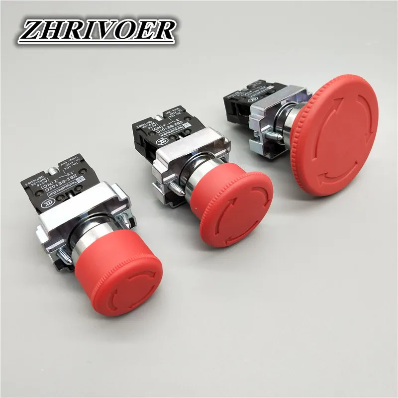 30mm 40mm 60mm XB2-BS542 NC N/C Red Mushroom Emergency Stop Push Button Switch 600V 10A | Обустройство дома