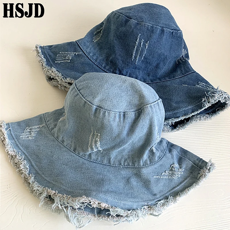 Cotton Dome Top Sun Bucket Hats Solid Panama Women Summer Caps Wide Brim Foldable Outdoor Travel Hat Anti-UV Beach Bonnet | Аксессуары