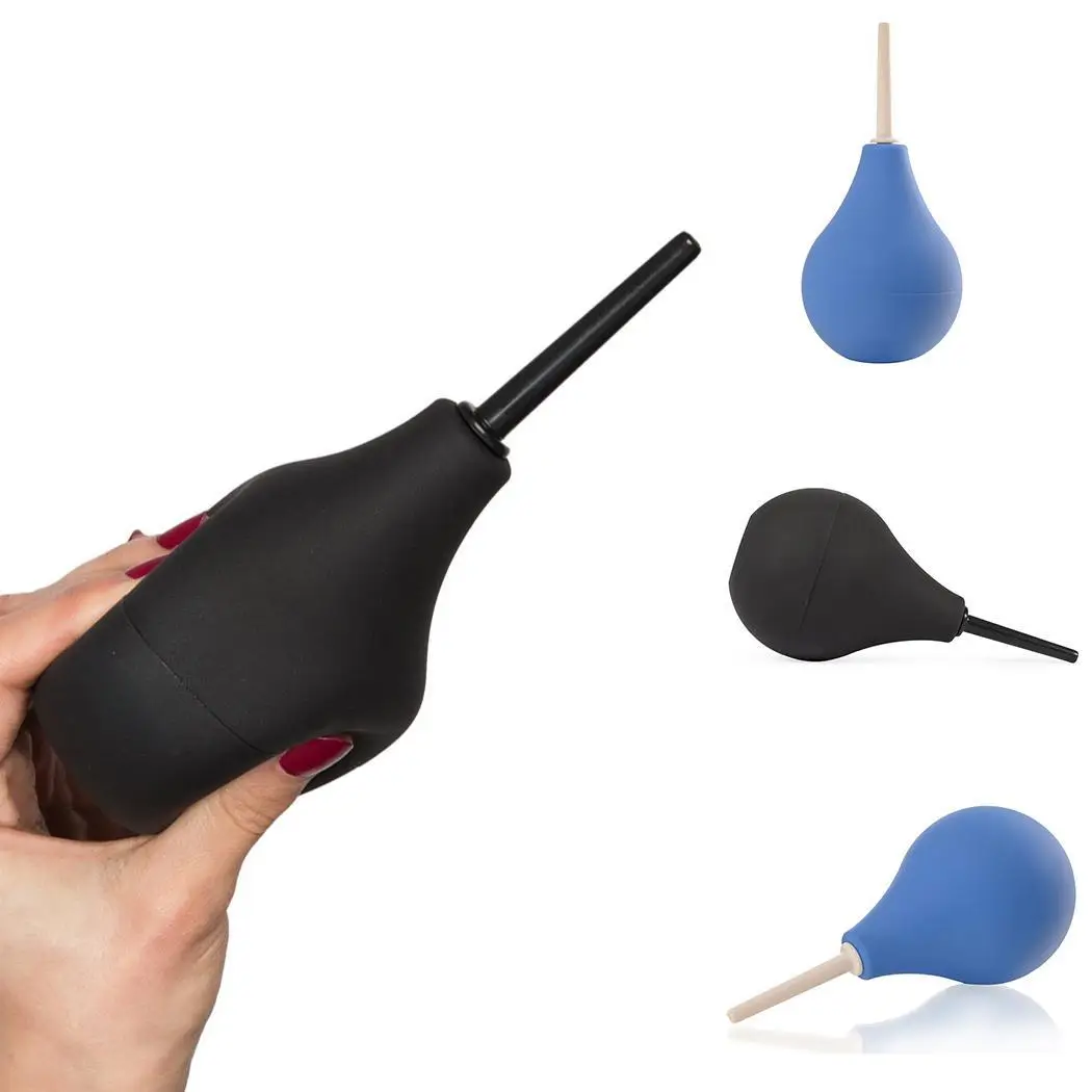 1Pcs Black Blue Clean Anal Dusche Silicone Vagina Douche for Men Women Comfortable Medical Kits Personal Care Supplie |