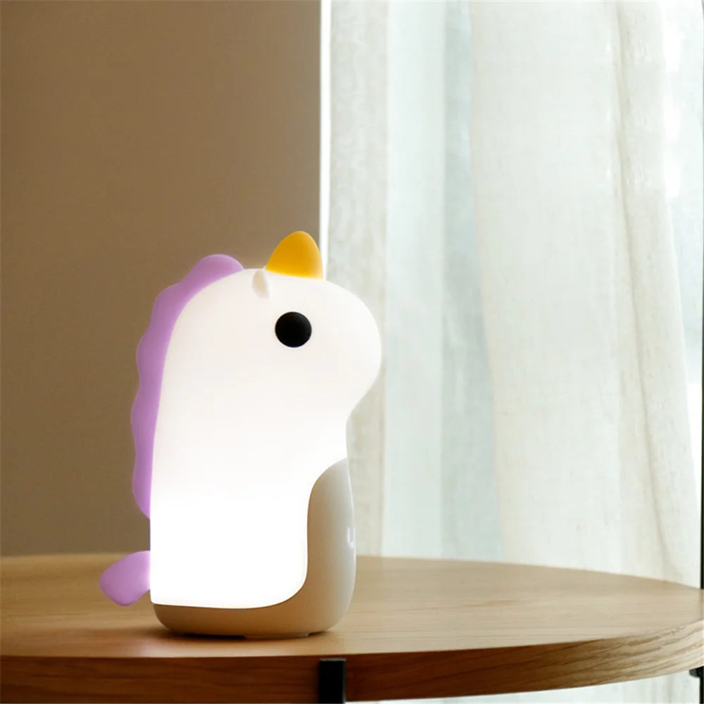 

Unicorn Clock Silicon Led Night Light Up Toys for Kids Room Led Cute Digital Alarm Clock