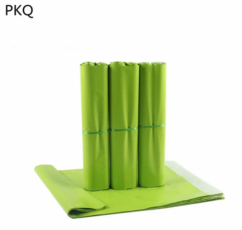 100 шт. цветная маленькая Курьерская сумка зеленая сумка-конверт почтовая