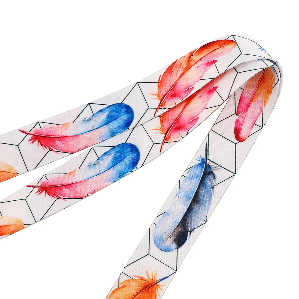 Шнурок JF0246 с красочными перьями для ключей веревка сотового телефона USB
