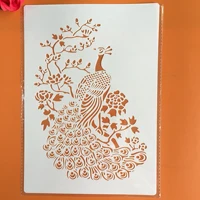 a4 29 21cm peacock animal diy stencils wall painting scrapbook coloring embossing album decorative paper card templatewall