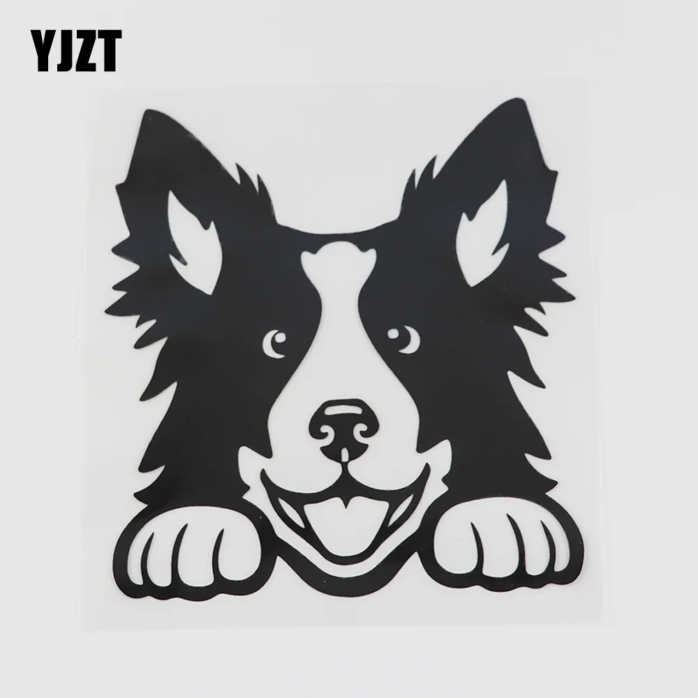

YJZT, 12,1 см x 13,4 см, Виниловая наклейка на автомобиль с изображением собаки, щенка, щенка, спасательного питомца, черный/серебристый, 8A-0604