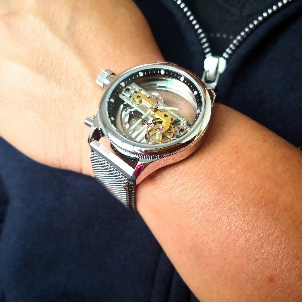 Уникальный креативный сетчатый ремешок из нержавеющей стали с магнитной