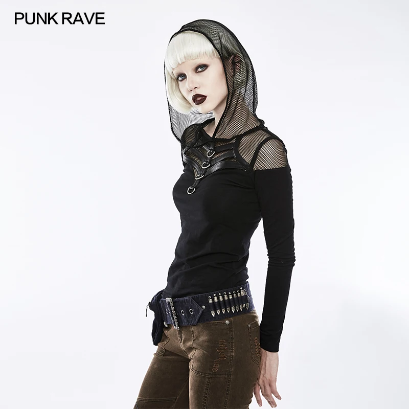 Женский укороченный топ в стиле панк рейв с длинным рукавом|punk rock clothes|rock clothescrop top