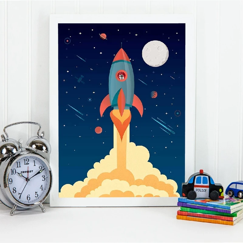 Плакат космический ракета печать детский настенный художественный Декор