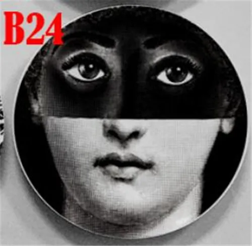Fornasetti тарелка, подвесное блюдо, итальянский дизайн, декоративная подвесная тарелка для дома, европейский стиль, фруктовые тарелки Fornasetti блюдо - Цвет: 24