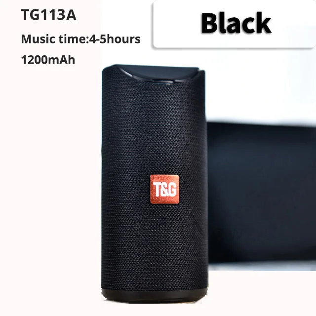 BLACK T& G беспроводной динамик 10 Вт портативный наружный динамик 360 стерео Бумбокс Система домашнего кинотеатра громкий динамик Поддержка FM TF карта бумбокс - Цвет: BLACK