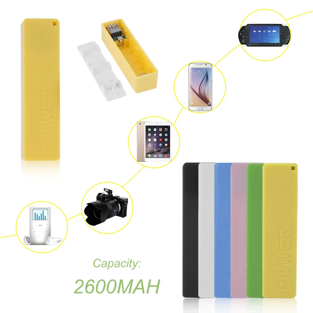 

2600mAh 18650 USB Power Bank Battery Charger Case DIY Box For iPhone For Smart Phone MP3 Electronic Mobile Charging