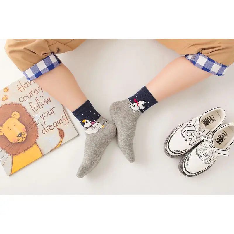 Новые корейские женские хлопковые тапочки с иллюстрацией бегемота носки