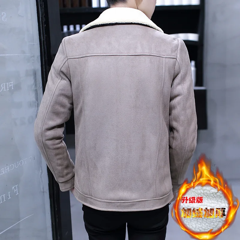 

Winter men's plus velvet jacket Warm jacket Men's fashion lamb coat