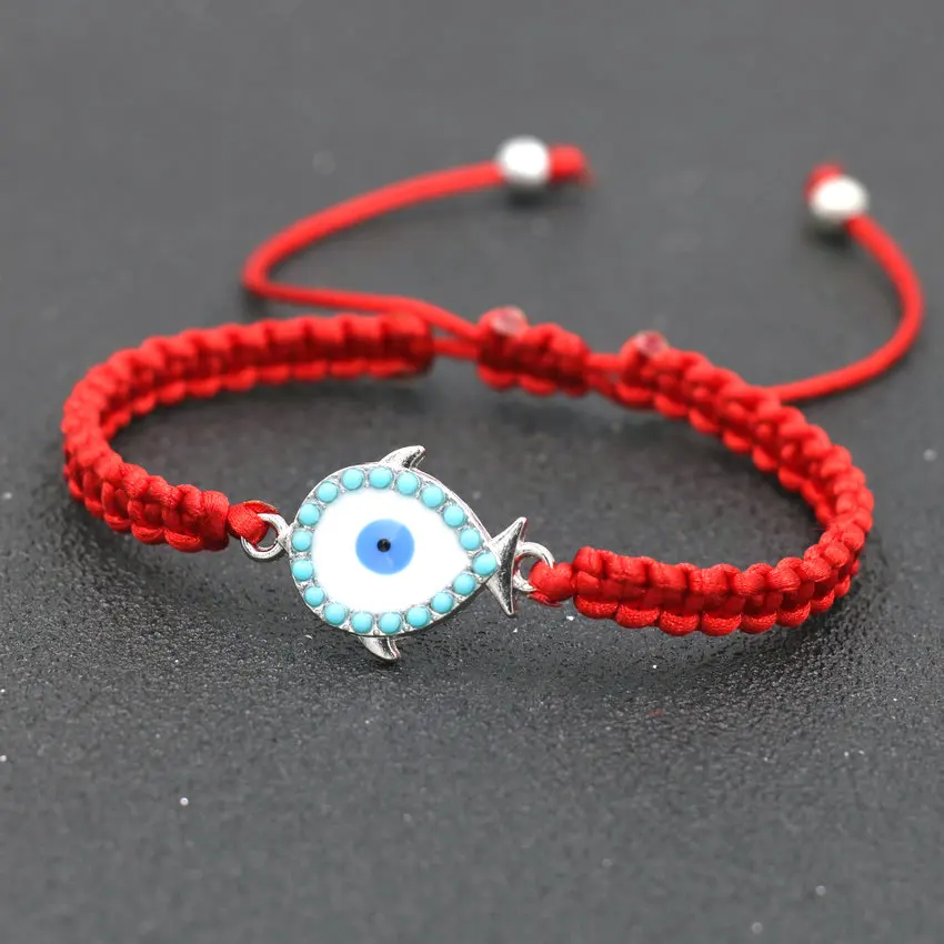 Из горного хрусталя браслет Lucky красная веревочная нить браслеты с брелоками для