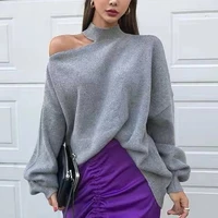 loose sweater off the shoulder sweater new harajuku autumn winter irregular top knitted sweater women pullovers sweater 936f