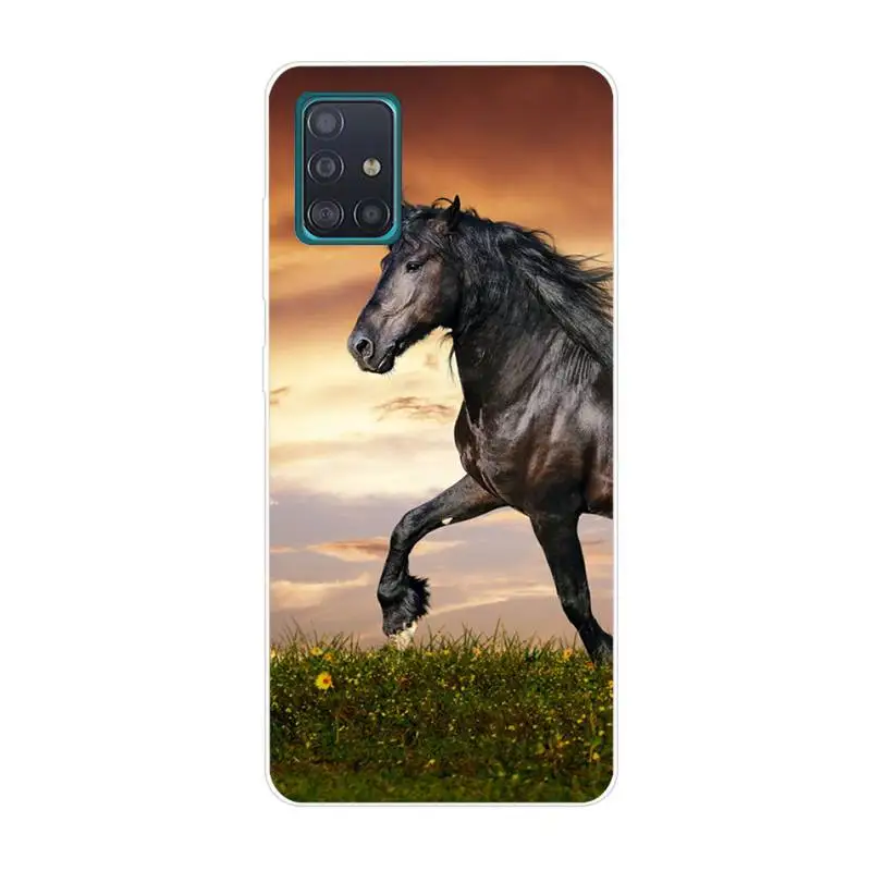 

Horse animal painting pattern Phone Case For Clear-Samsung S5 S6 S7 S8 S9 S10 S20 S21 Edge Plus E Fe Lite Cover