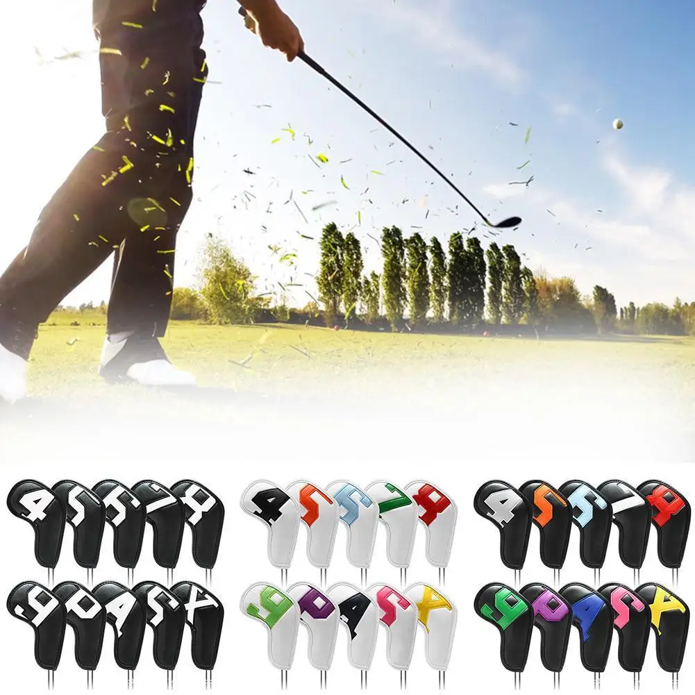 

Железный чехол для гольфа, 9 шт. в комплекте, из искусственной кожи, водонепроницаемый, универсальный, подходит для всех брендов утюгов, проч...