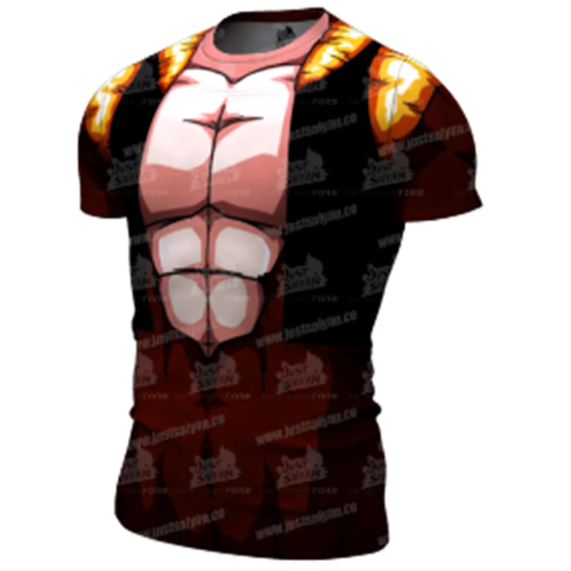 

Men Sports Running Bodybuilding Fitness T Shirt 3d Cartoon Muscle Print Short Sleeve Slim Fit Sweatshirt 2021 Summer New