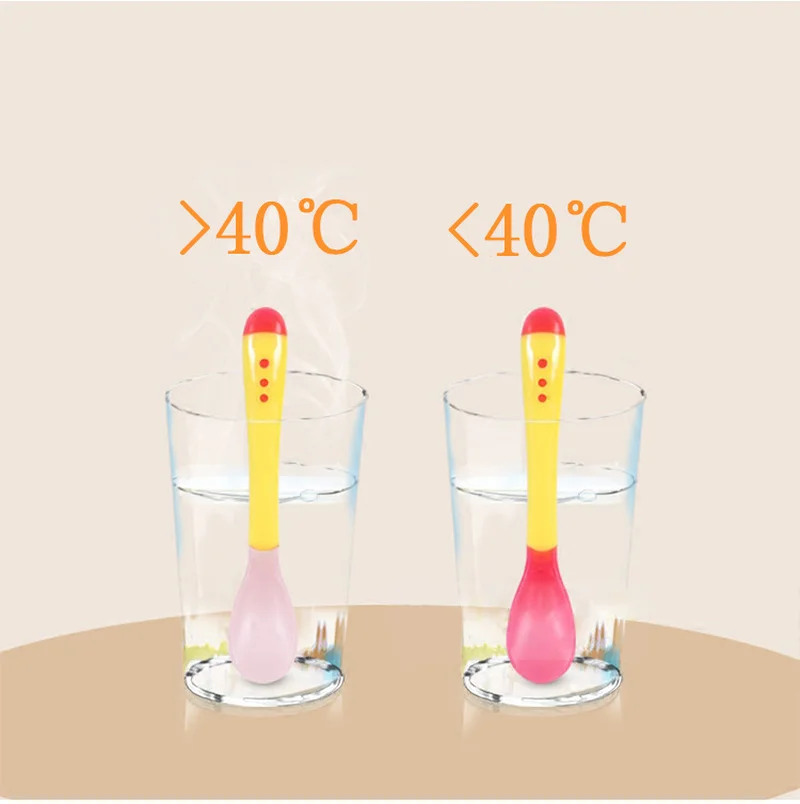 3 цвета Температура зондирования ложка для маленьких мальчиков и девочек