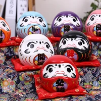4 5 inch japanese ceramic daruma doll lucky charm fortune ornament fengshui zen craft money box home tabletop decoration gifts