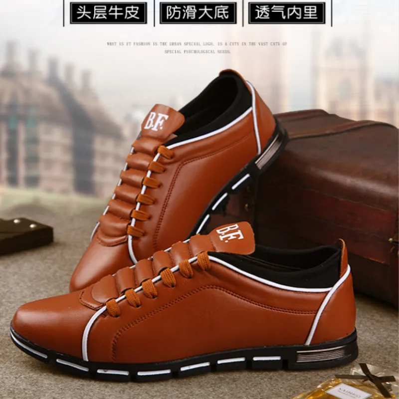 Мужские классические деловые туфли коричневые в английском стиле для отдыха и