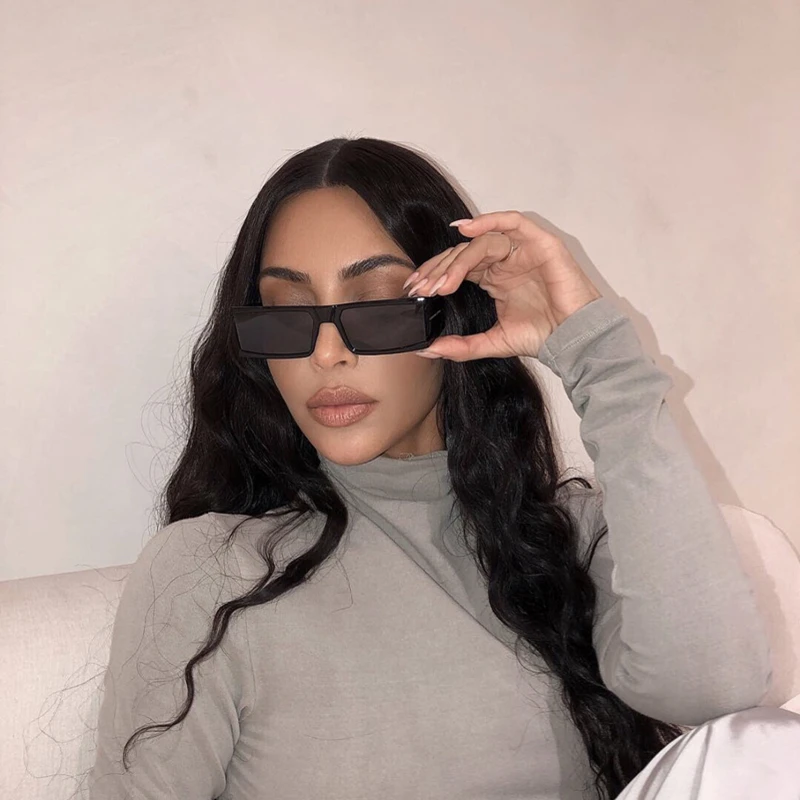 Милые прямоугольник солнцезащитные очки для женщин Мода 2021 Элитный бренд