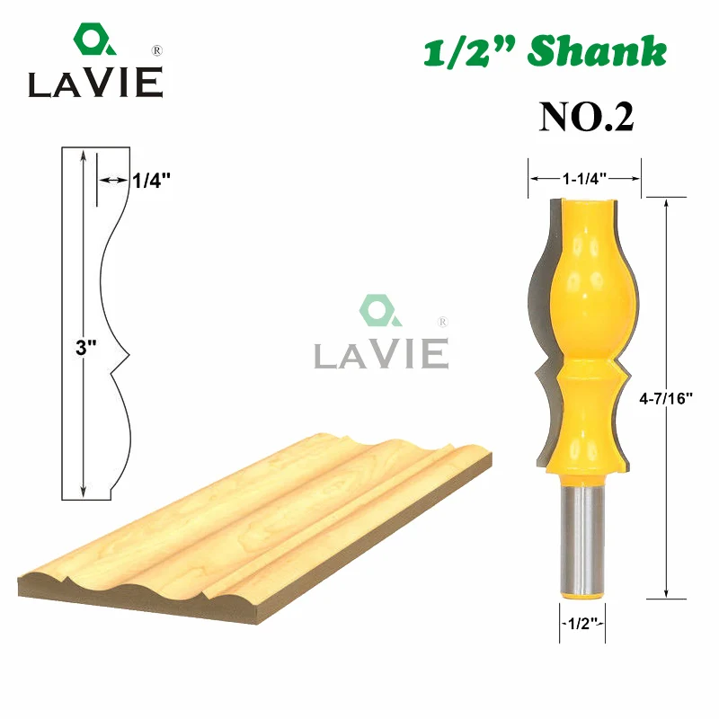 Фрезы LAVIE MC03050 комплект из 2 реверсивных насадок для обработки дерева Большой
