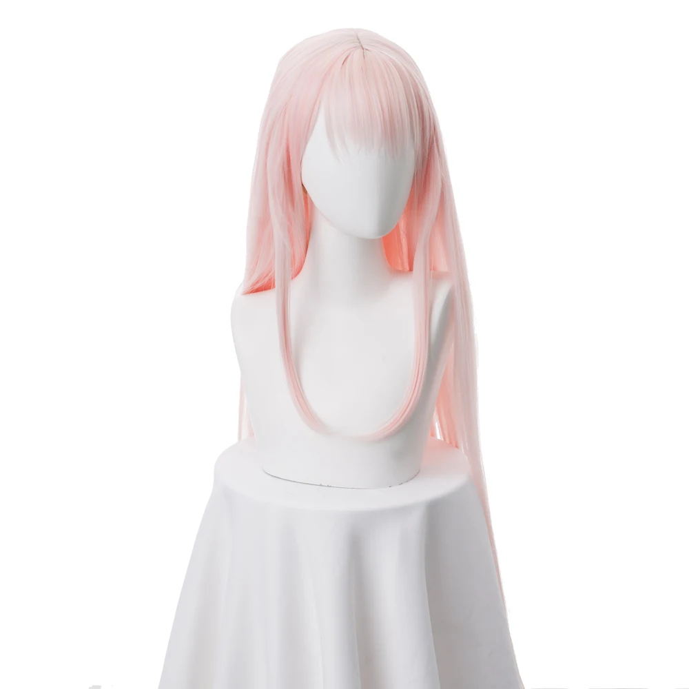 Дорогой парик для косплея из французских синтетических волос 02 Zero Two Pink +