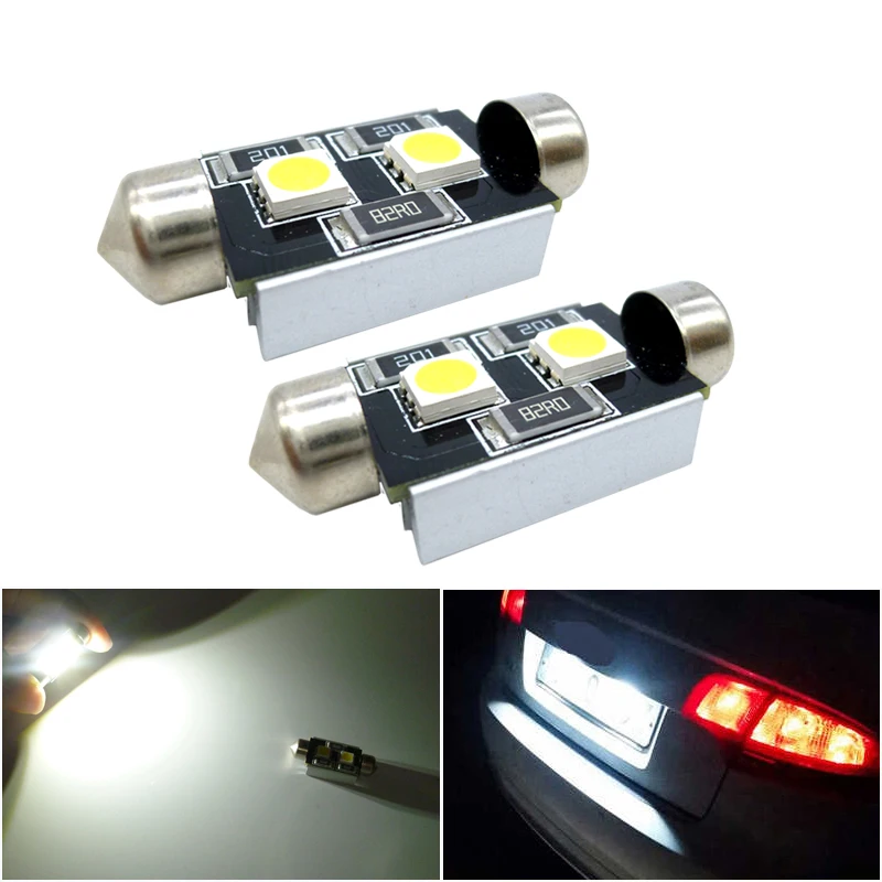 

2Pcs No Error Festoon 36mm LED Bulb C5W 5050 SMD Lamp Car License Plate Lights For Volkswagen VW Golf 3 4 5 6 Passat B6 B5 Jetta