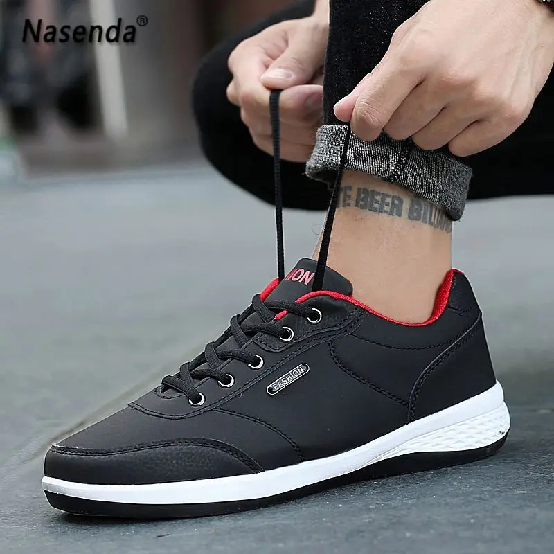 Мужская обувь Летние слипоны Кожаные кроссовки для мужчин Повседневная