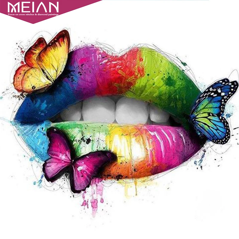 Новое поступление 5D алмазная картина для губ полностью круглая бриллиантовая