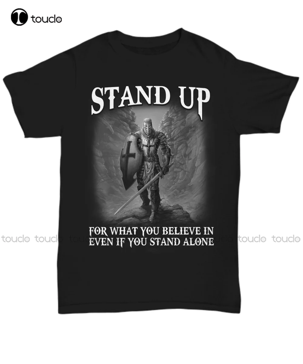 

New Knight Templar T-Shirt Christian Warrior Of God Tee Gift Stand Up For Believe In Tshirt Cotton Tee S-5Xl Unisex