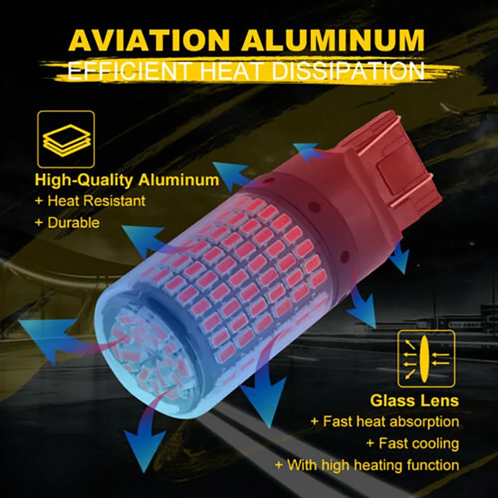 

7440 7443 T20 LED 144SMD Light Bulbs Brake Parking Tail High Quality 3014 LED