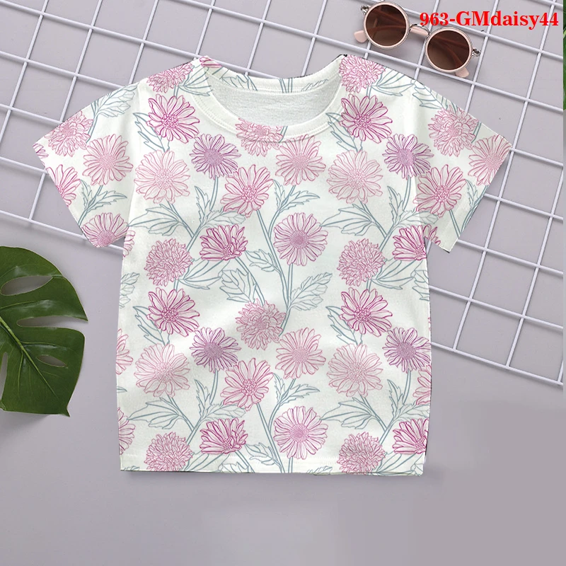 

daisy Fashion 3D Printed T Shirt Summer Style graphic tshirtd Children Short Sleeve Boy girl clothes Kids Casual Top Tees