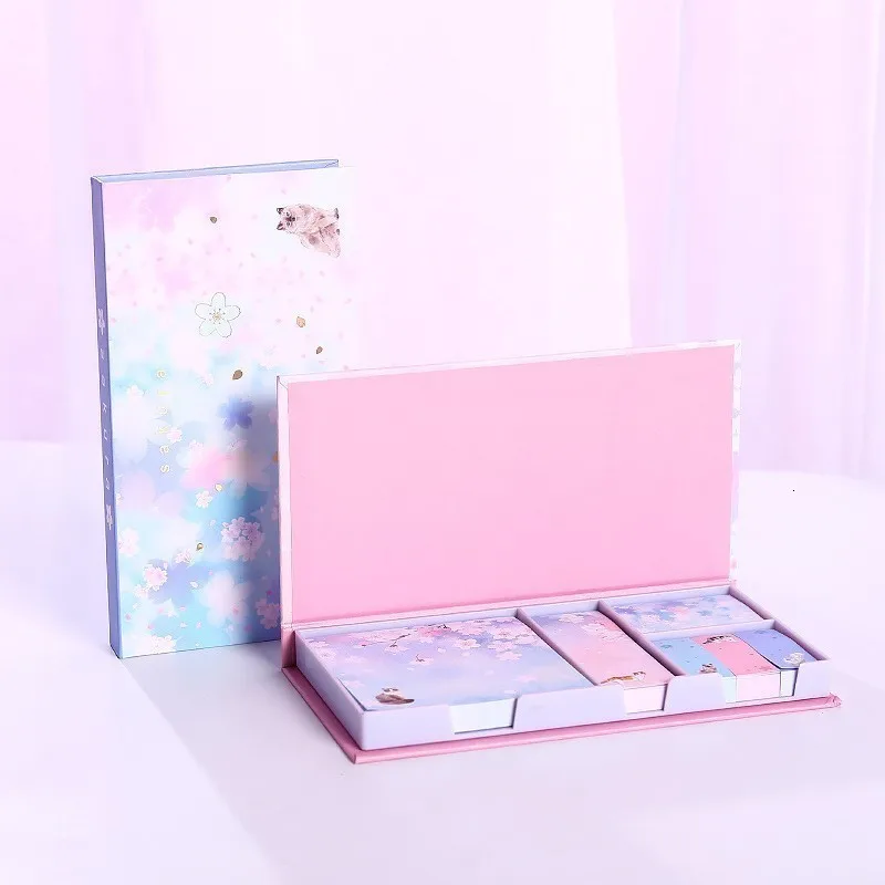 Креативный милый кот Липкие заметки Kawaii мультфильм блокнот набор офисный планировщик для скрапбукинга блокнот школьные канцелярские принадлежности 02122